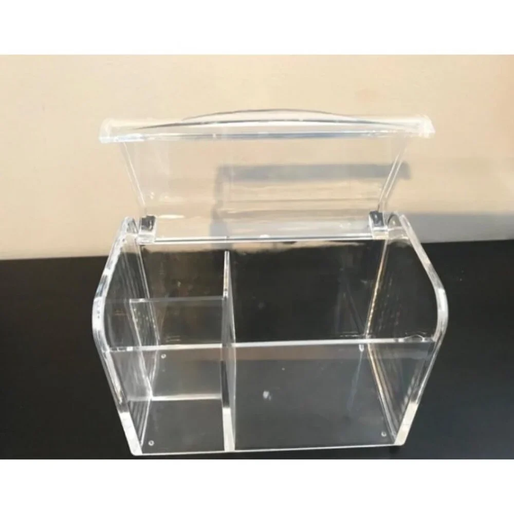 Qtip Holder Dispenser for Cotton Ball, Swab, Round Pads, Floss, 3 Compartment